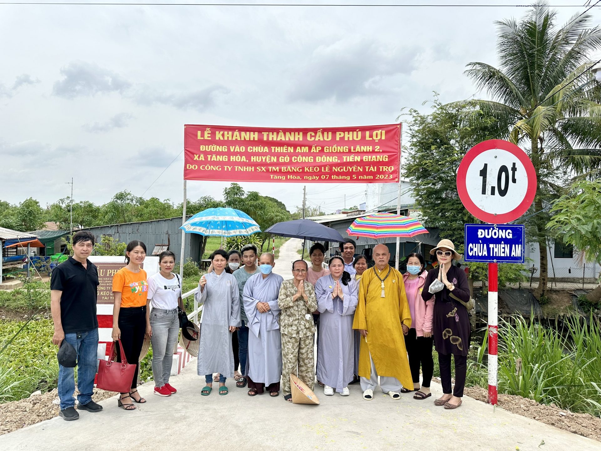 Tiền Giang: Chùa Thiên Am khánh thành cầu giao thông nông thôn Phú Lợi